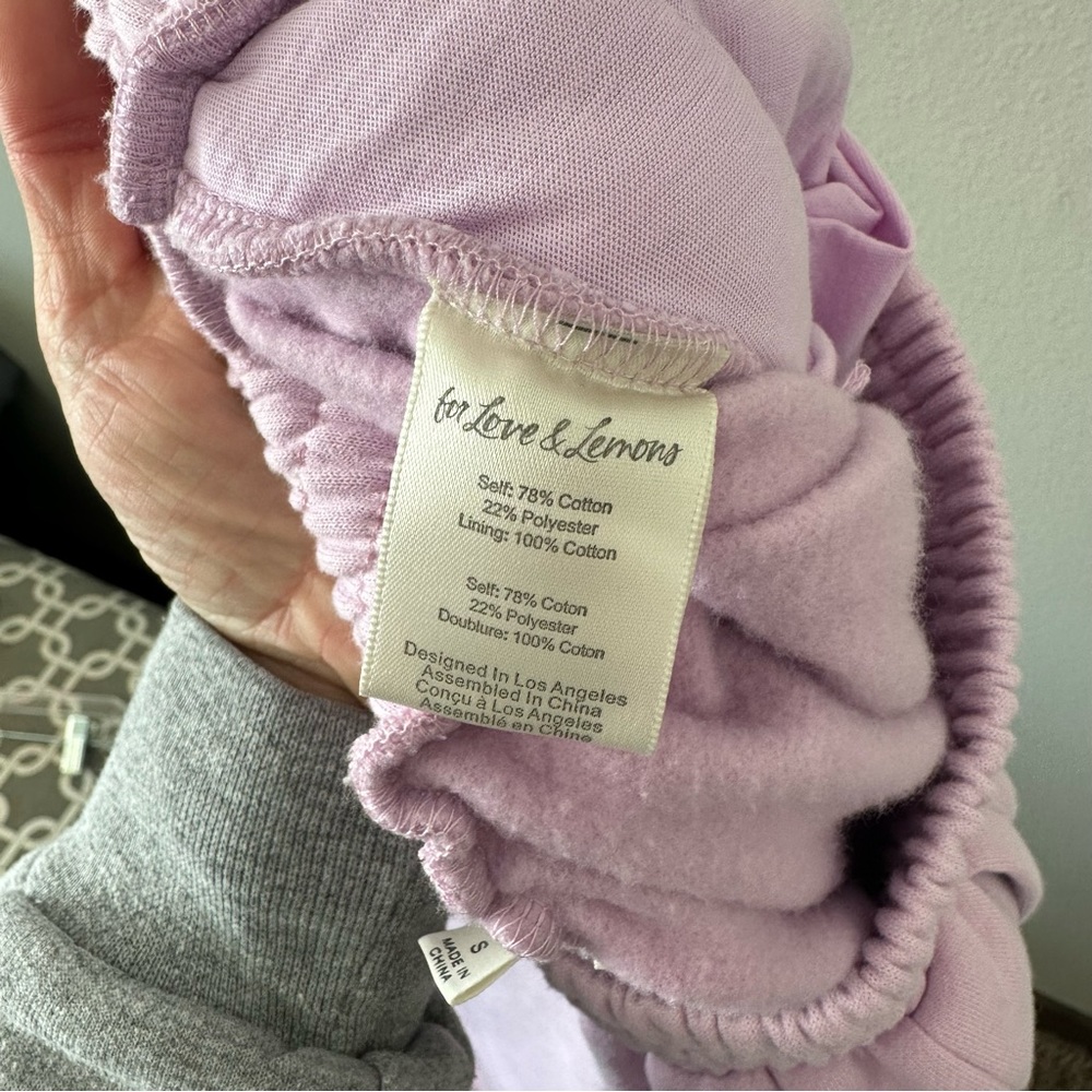 For Love & Lemons Josie Pink/Purple Jogger Sweatpants Lounge Small - Picture 15 of 15